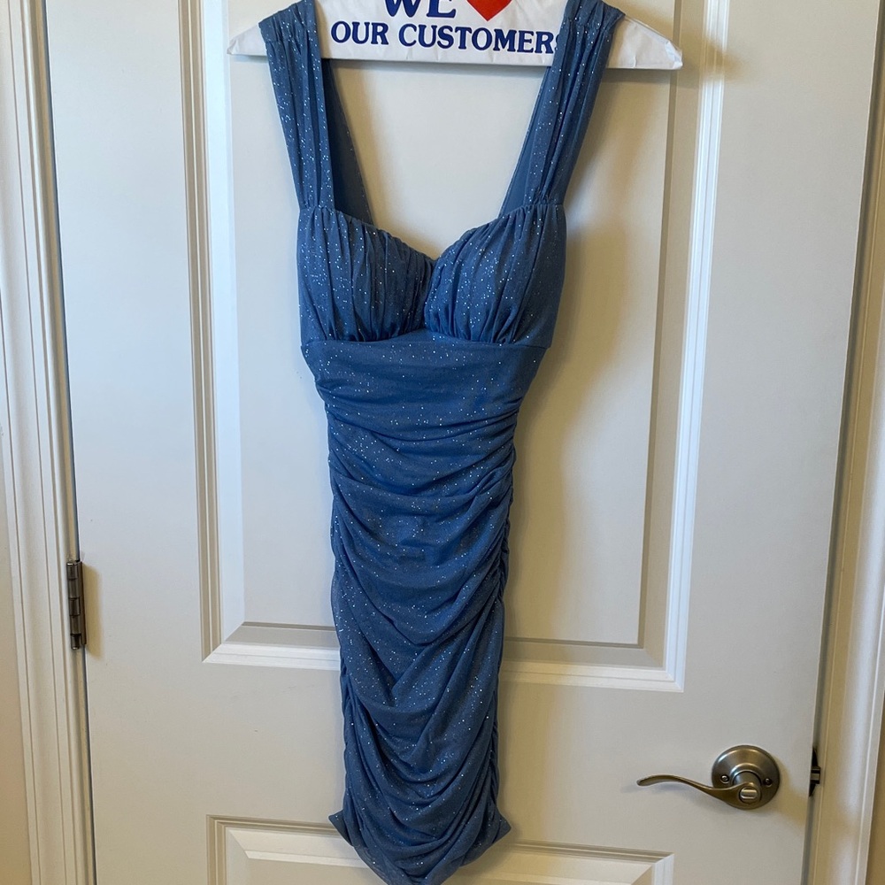 City Studio Blue Glitter Dress